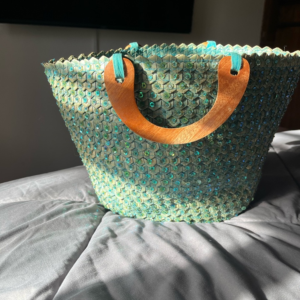 Stylish Green and Brown Tote Bag